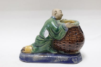 Chinese Pottery Washer w Boy