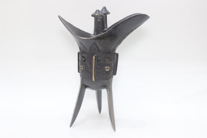 Chinese Ming Bronze Footed Vessel