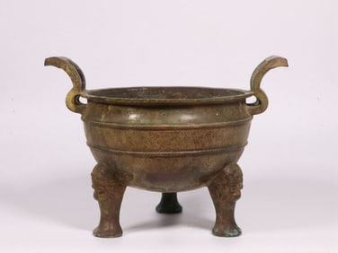 Chinese Bronze Footed Incense Burner