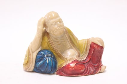 Chinese Soapstone Carved Luohan Figurine