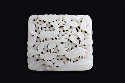 Chinese Jade Carved Plaque,Open Work