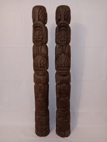 Pair of Antique Africans Wood Carvings