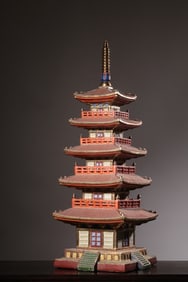 Chinese Famille Rose Porcelain Pagoda