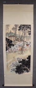 Chinese Hand Paint Ink Color Scroll Painting