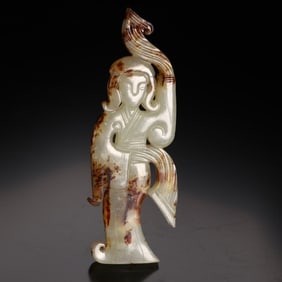Chinese Hetian Jade Carved Figurine
