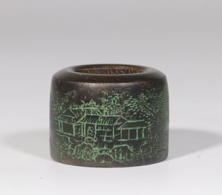 Chinese Chengxiang Wood Carved Thumb Ring