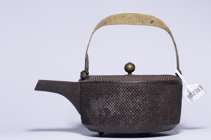 Asian HAnd Traced Iron Teapot