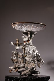 19th.C Euro Centerpiece w Owl
