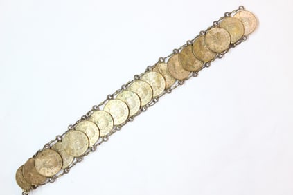 MEXICAN CINCO CENTAVOS SILVER COIN(18) BRACELET
