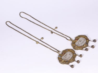 Vintage Chinese Gilt Filigree Silver Lock Pendant