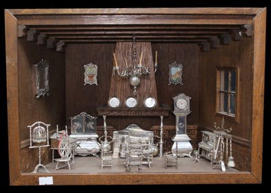 Antique Dutch Silver Miniatures Show Room