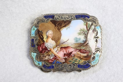 European Enamel and Silver Compact