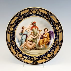 19C Antique Royal Vienna Cabinet Plate Signed