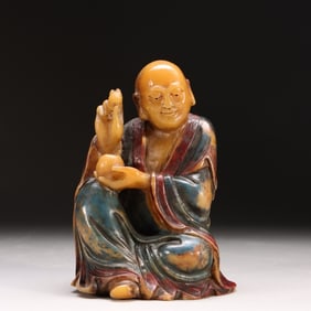 Chinese Soapstone Carved Luohan Figural