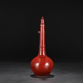 Chinese Red Glazed Porcelain Vase,Mark