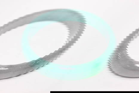 Green Jadeite Bangle: Green Jadeite Bangle . Dimension:7.5cm W. From a Manhattan, New York Private Collector
