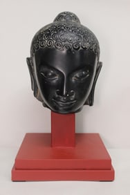 Antique South Asian Stone Carved Buddha Head.
