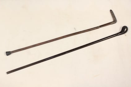 Art-Nouveau Silver Handle Walking Stick and Solid