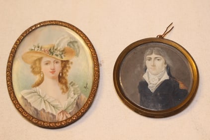 Two Miniature Portrait Paintings