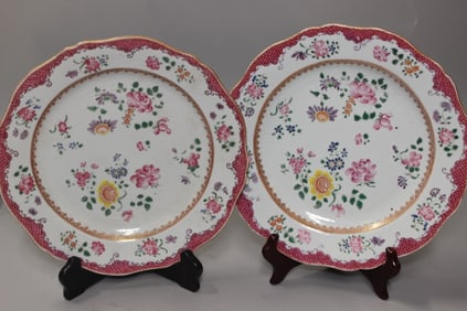 Chinese Famille Rose Porcelain Plate,Pair