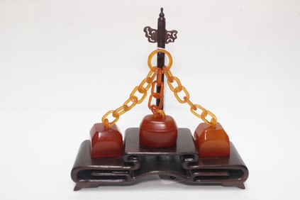 Chinese Soapstone Seals Set w Chains