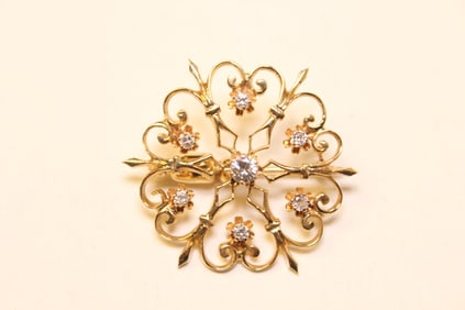 Diamond and Gold Brooch Pin