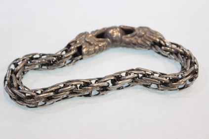 Antique Chinese Export Silver Dragon Bracelet