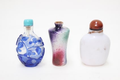 Lot of 3 Chinese Snuff Bottles
