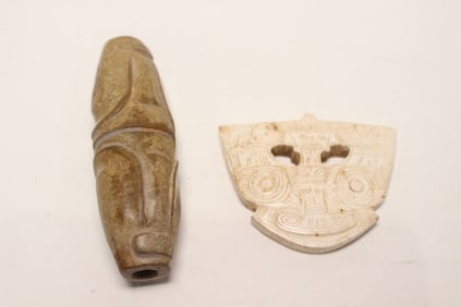 Two Chinese Jade Carved Toggles