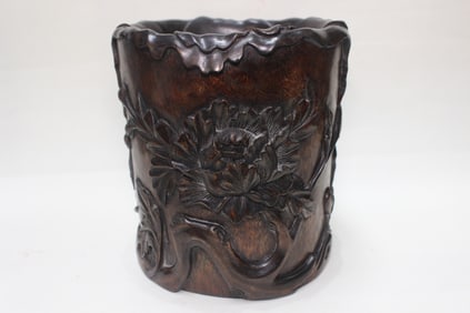 Chinese Chengxiang Wood Carved Brushpot
