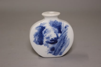 Chinese Blue and White Porcelain Snuff Bottle,mark