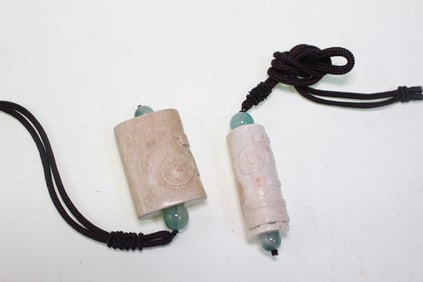 Two Chinese Jade Toggles