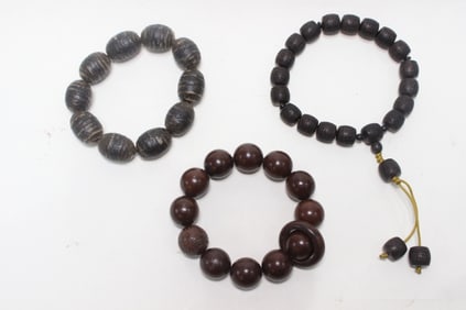 Lot of 3 Wood Beads Bracelets