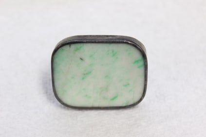 Jadeite and Silver Brooch