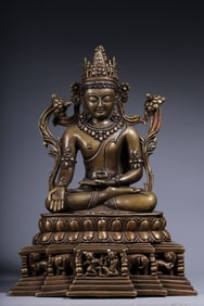 Chinese Mix-Metal Bronze Buddha Sculpture