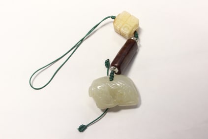 Chinese Jade Carved Elephant Toggle