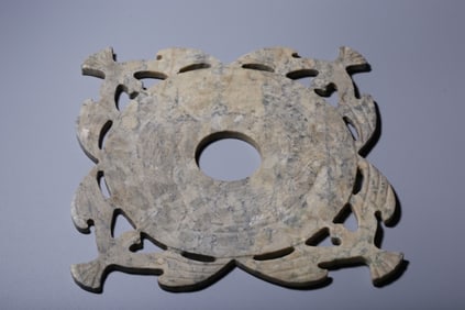 Chinese Archaic Jade Carved Bi Disc