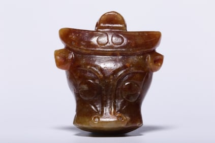 Chinese Archaic Jade Carved Bull Head