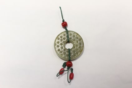 Chinese Jade Carved Round Plaque