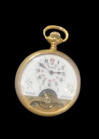 Antique 8 Jours 8 Days Gold Filled Pocket Watch Sw
