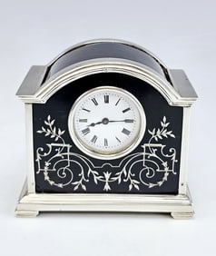 Antique Mappin & Webb Sterling Silver Desk Clock