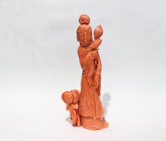 Coral Carved Figurine
