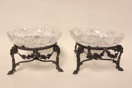 Sterling Silver and Cut Crystal Fruit Bowls by Odi