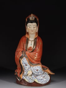 "Zeng Longsheng"Mark,Chinese Famille Rose Guanyin