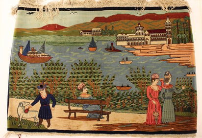 Kashan Hand Made Carpet w European subject