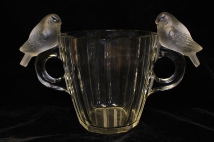R.Lalique France Crystal Champion Holder w Doves