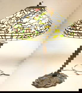 Stained Glass Tiffany Style Table Lamp: Stained Glass Tiffany Style Table Lamp From a Manhattan, New York Private House