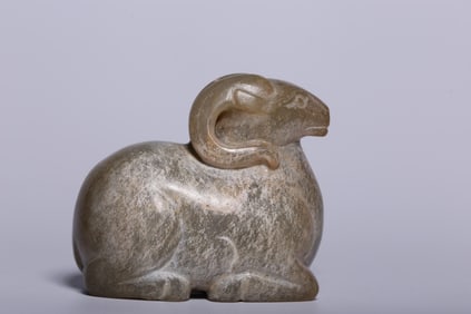 Chinese Hetian Jade Goat w Russet