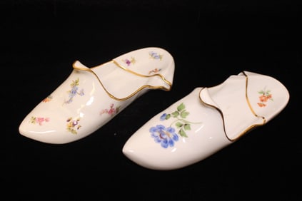 Mid 19th Century Meissen Slipper Shoe, Pair