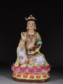 "Zeng Longsheng"Mark,Chinese Famille Rose Guanyin